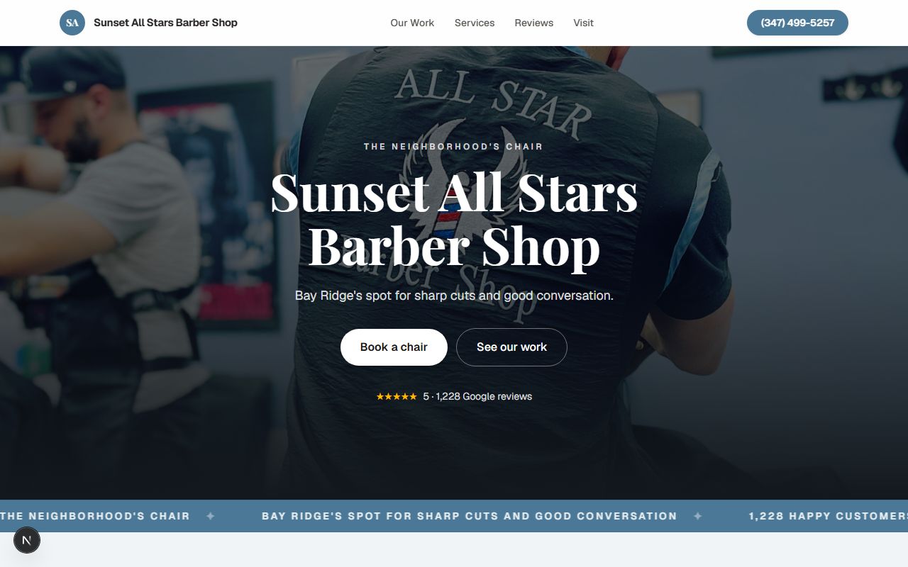 A real website we built for a NYC barber shop